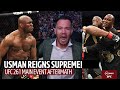 Kamaru Usman celebrates with Ngannou and his dad! UFC 261 aftermath