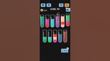 Water color sort level 74 | walkthrough solution #shorts#youtube#game .. SUBSCRIBE for more