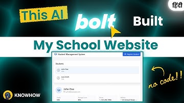 Build a Student Management Website in 17 Minutes with Bolt AI – Full Tutorial in Hindi (No Code)