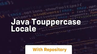 java touppercase locale