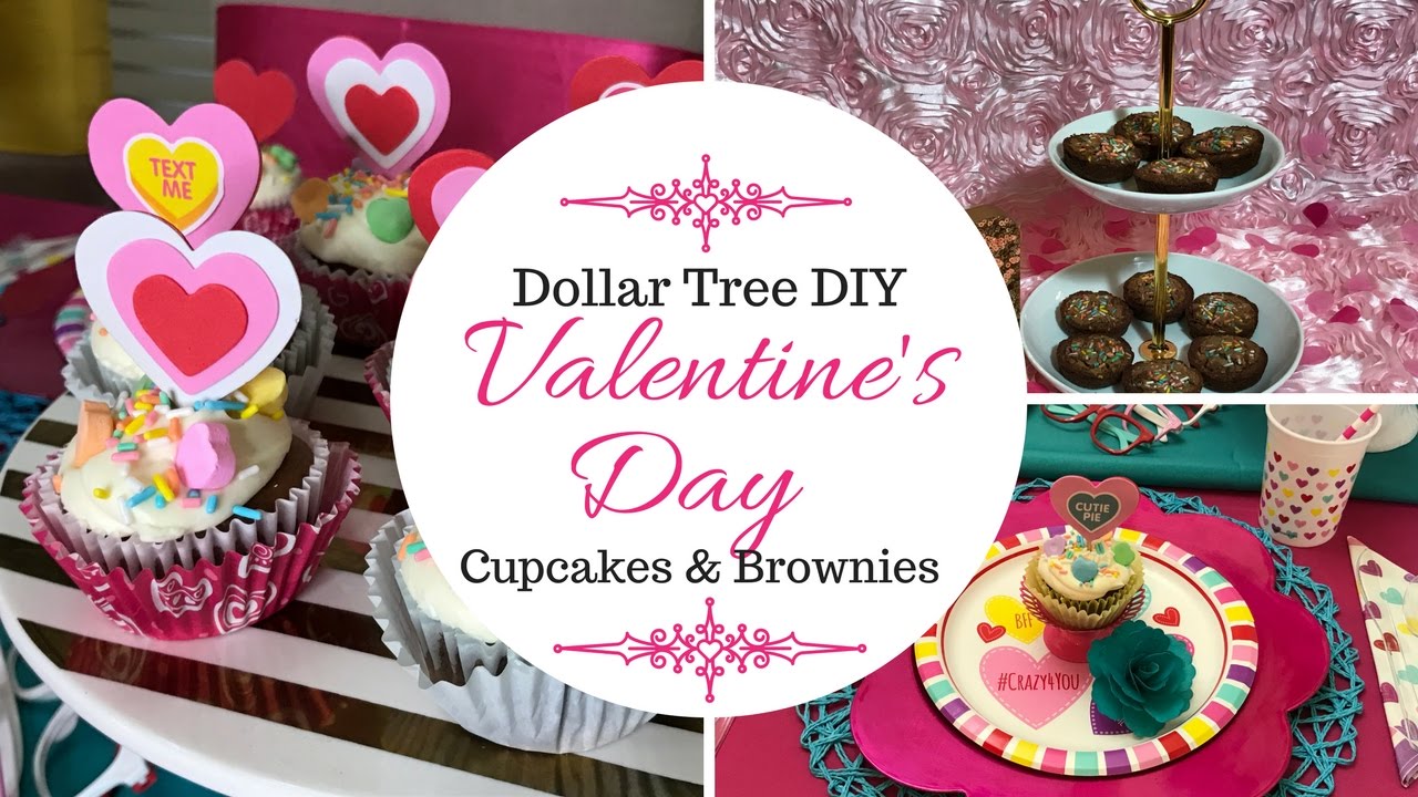 Dollar Tree DIY Valentine's Day Cupcakes and Brownies YouTube