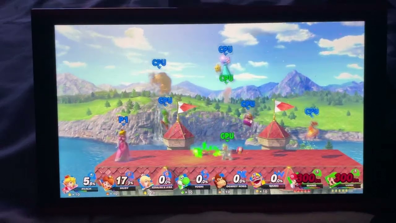SSBU - Team Princesses, Yoshi, DK & Wario vs Mario & Luigi