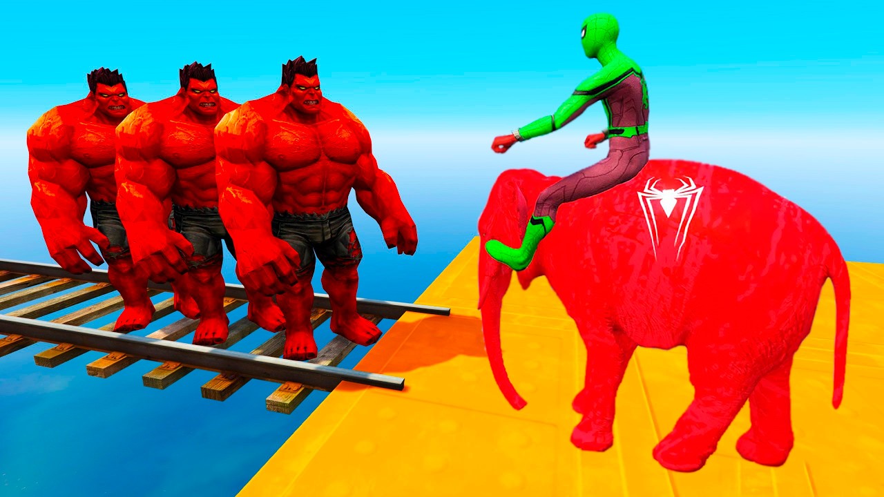 GTA 5 | Crazy Ragdoll - Spiderman On Rainbow Bridge With Minions (Funny Fails Compilations) 1