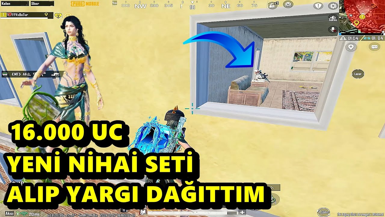 YENİ NİHAİ SETİ ALIP YARGI DAĞITTIM ! BATUR GAME SOLO SQUAD PUBG MOBİLE