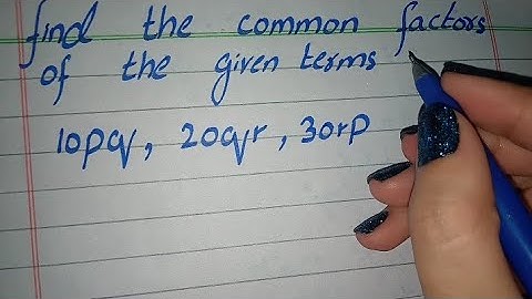 Find the Common Factors of the given terms 10pq 20qr 30rp class 8