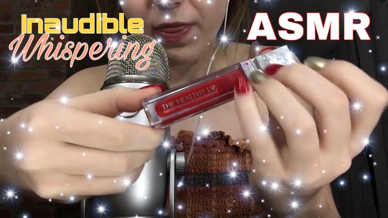 ASMR Inaudible Whispering///+ little tapping and lip balm application💗