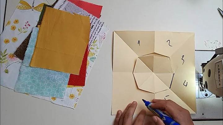 Handmade patchwork idea from scraps fabric combining hand stitches bag