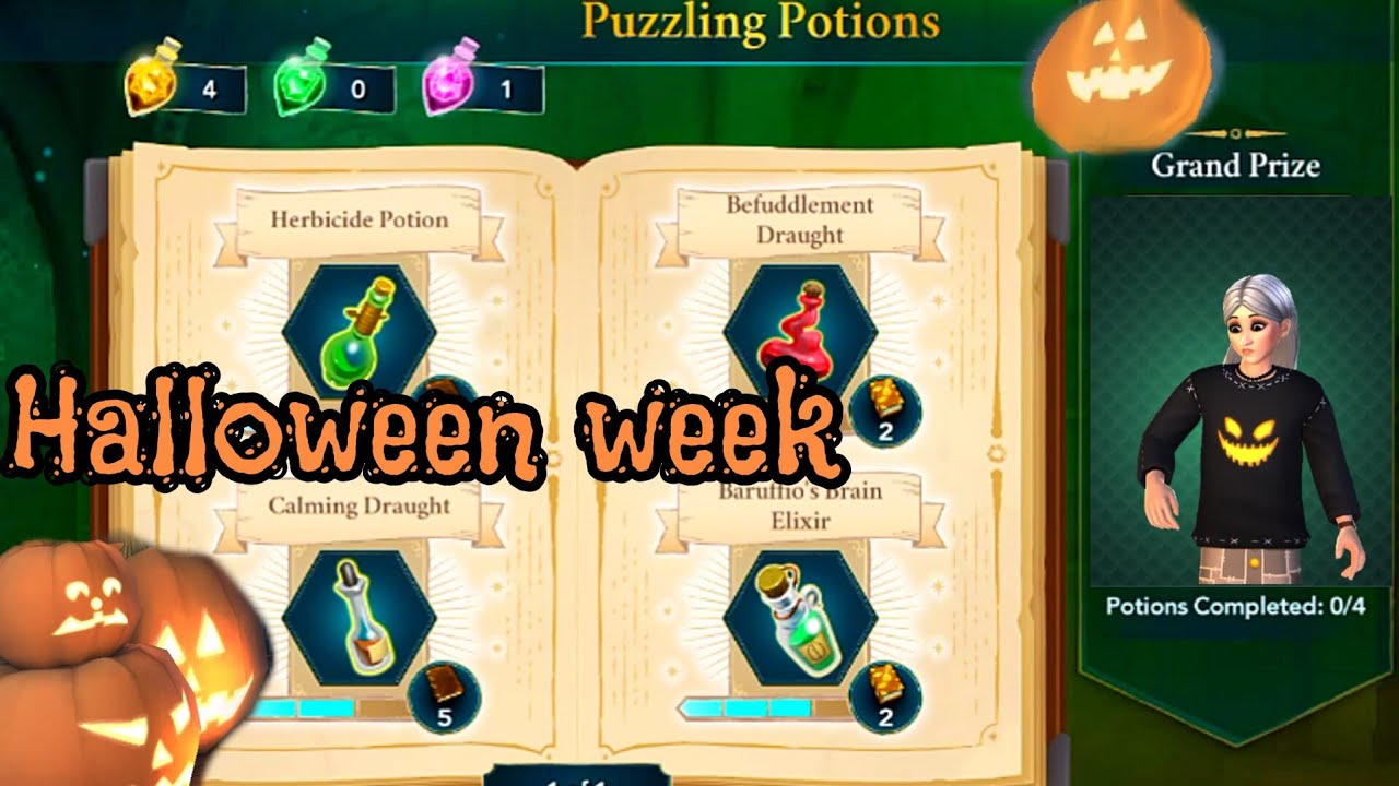 Puzzling potion halloween 🎃 week grand Event Hogwarts mystery YouTube