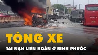 Nhiều người bị thương sau tai nạn liên hoàn ở Bình Phước