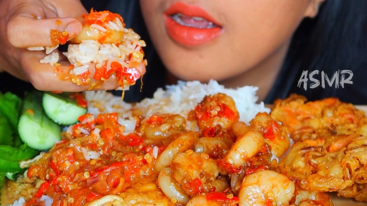 ASMR SAMBAL UDANG ||mukbang Indonesia ||asmr Indonesian food #ASMR #asmrsounds #asmrvideo #seafood