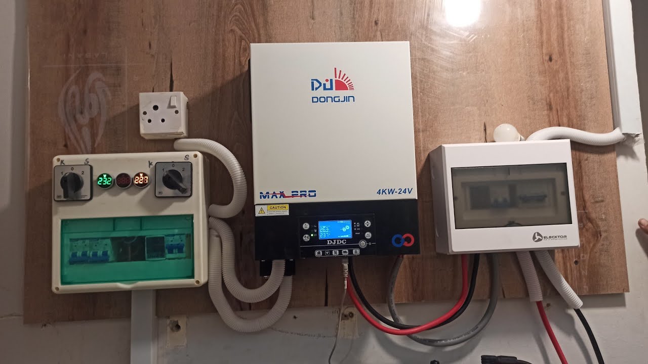 gulistan e johar 4 kw solar system installation / dongjin inverter 4kw/lithium battery 24volt