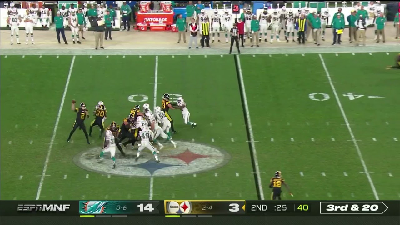 Diontae Johnson 45 Yard TD | Steelers Vs. Dolphins | NFL | Week 8 2019