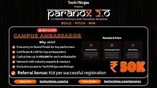 Win upto Rs.50,000 | Just by Referral | Paranox 2.O Campus Ambassador Program 2025
