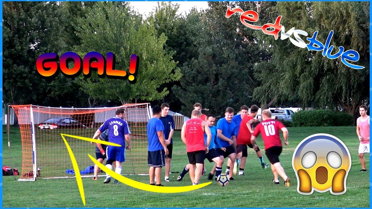 BEST TRICKY FREE KICK GOAL ON YOUTUBE! RED VS BLUE TEAM IRL FOOTBALL