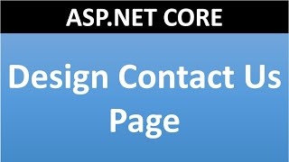 Design Contact Us Page in ASP.NET CORE