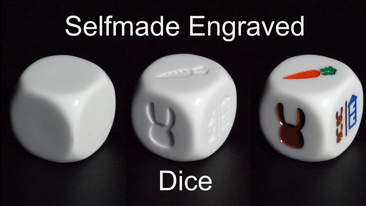 Custom engraved and colored, professional looking acrylic dice (on Snapmaker CNC)