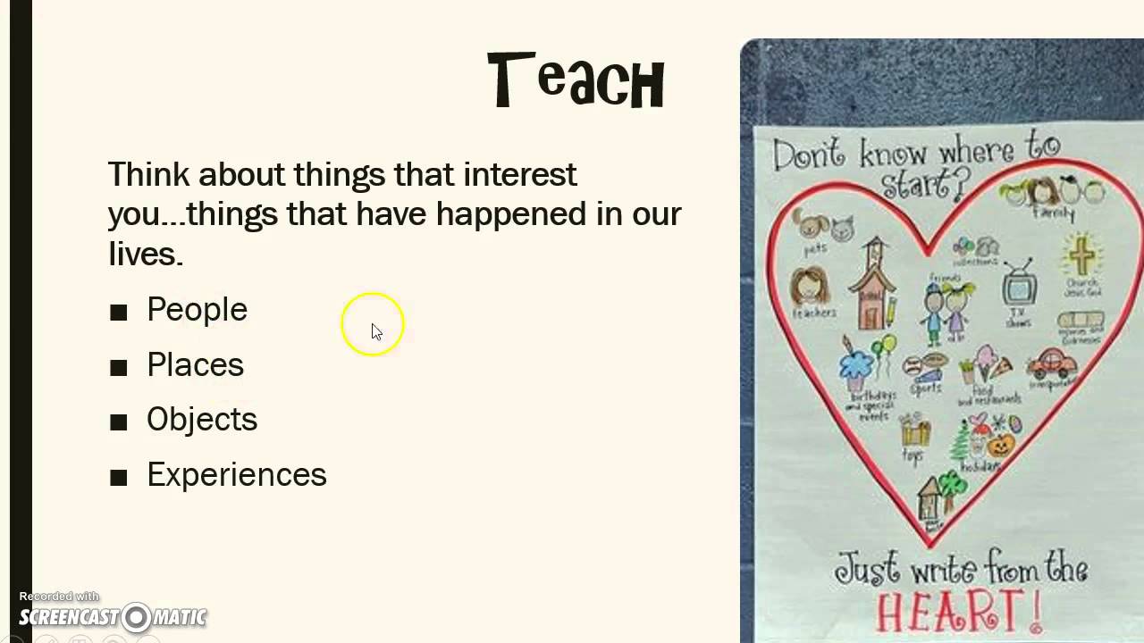 Mini-Lesson 2: Write from the Heart