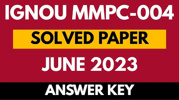 IGNOU MMPC-004 June 2023 Full Solved Exam Paper | Accounting for Managers | MBA | Hindi