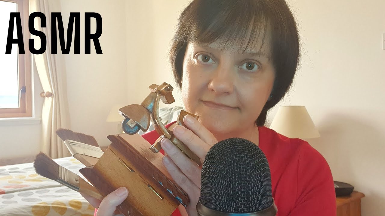 ASMR Soft Whispered Ramble with assorted Wooden Items | Tapping | Tracing