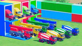 LONG TRUCKS TRANSPORT HEAVY EXCAVATOR | COLORFUL TRUCKS FS22 || FS22 COLORFUL TRUCKS