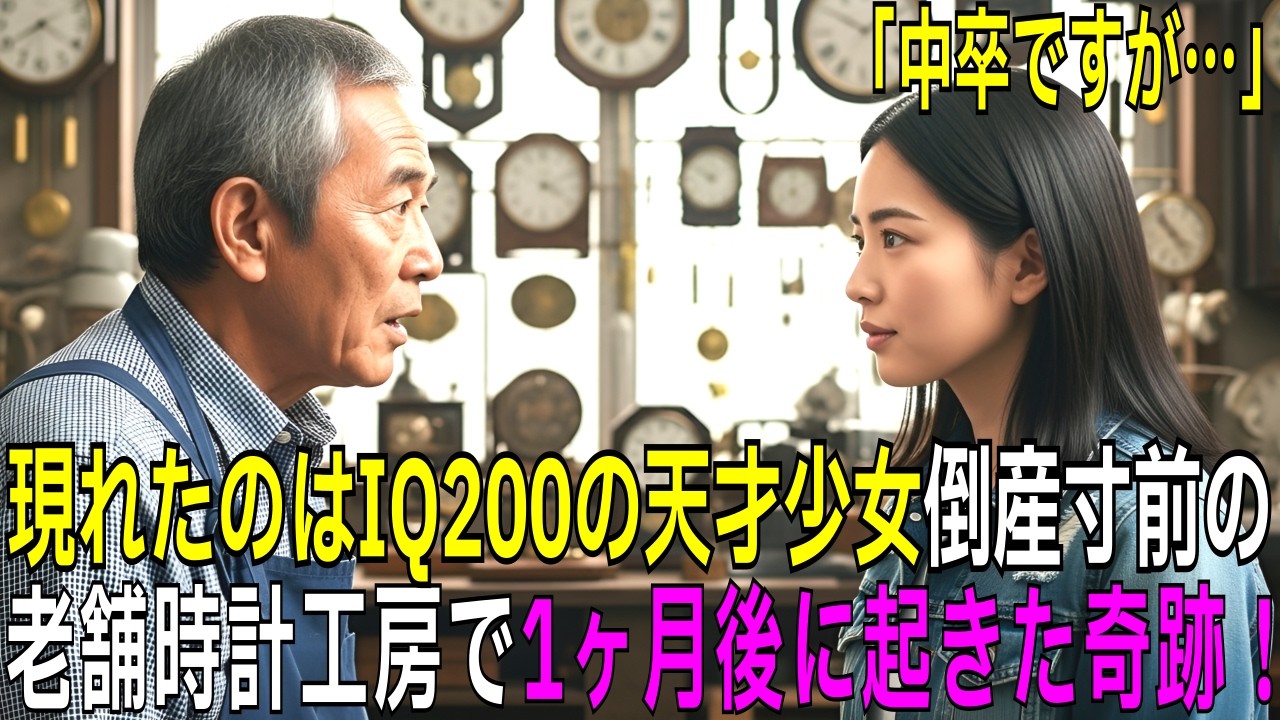「中卒ですが…」現れたのはIQ200の天才少女。倒産寸前の老舗時計工房で1ヶ月後に起きた奇跡！【感動する話】【朗読】