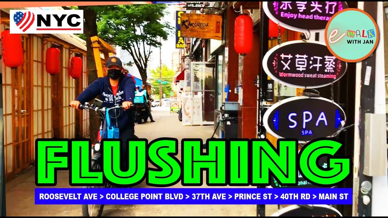 💖 NYC Walk [HD] FlushingRoosevelt Ave, College Point Blvd, 37th Ave, Prince St, 40th Rd & Main