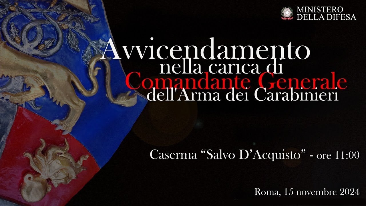 Cerimonia di avvicendamento nella carica di Comandante Generale dell'Arma dei Carabinieri
