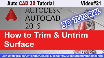 How to Trim & Untrim Surface in Auto CAD2016 3D V#21