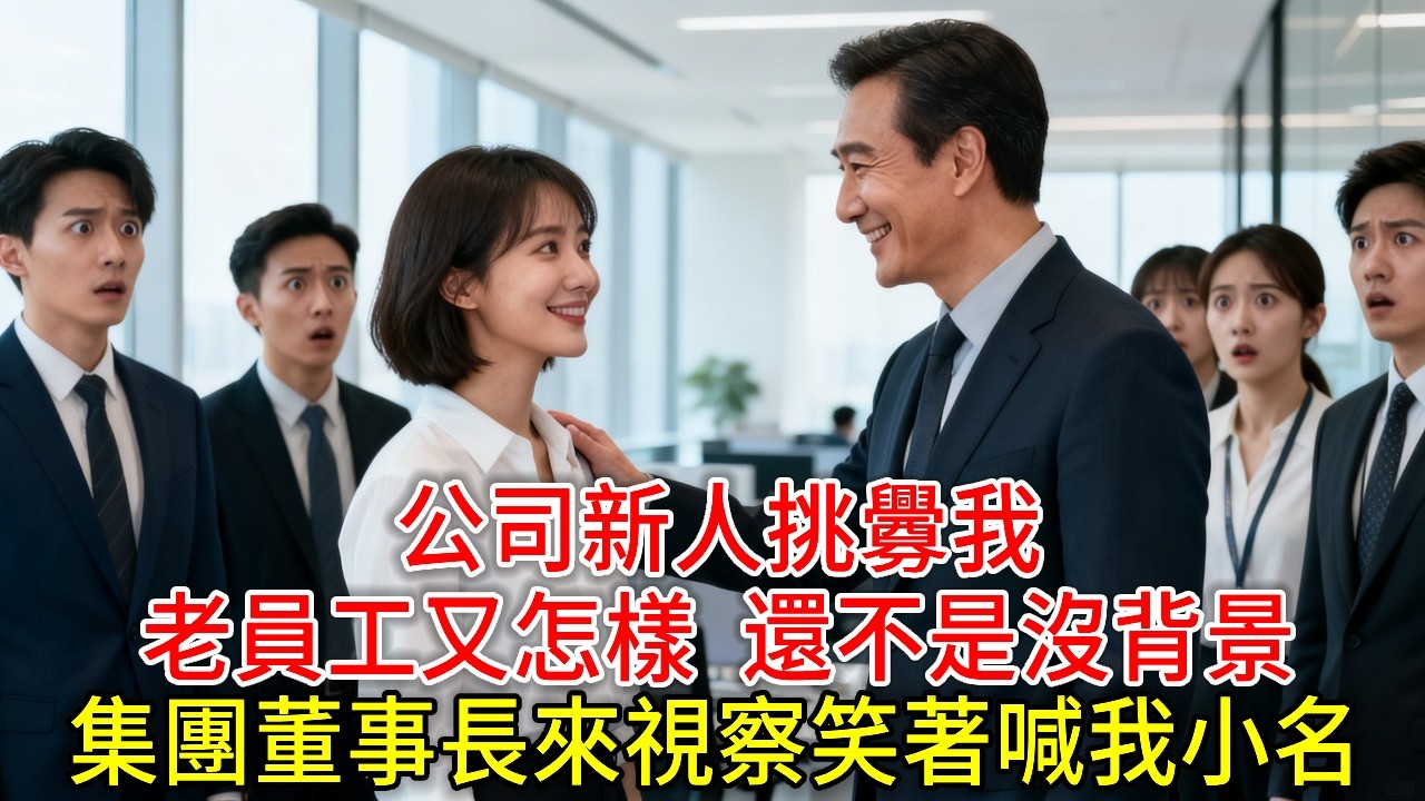 公司新人挑釁我：“老員工又怎樣，還不是沒背景”，集團董事長來視察，笑著喊我小名，全公司傻眼。#玖玖講故事#現代愛情#女性主角#為人處世#生活經驗#故事#小說#情感#婚姻#人生哲理