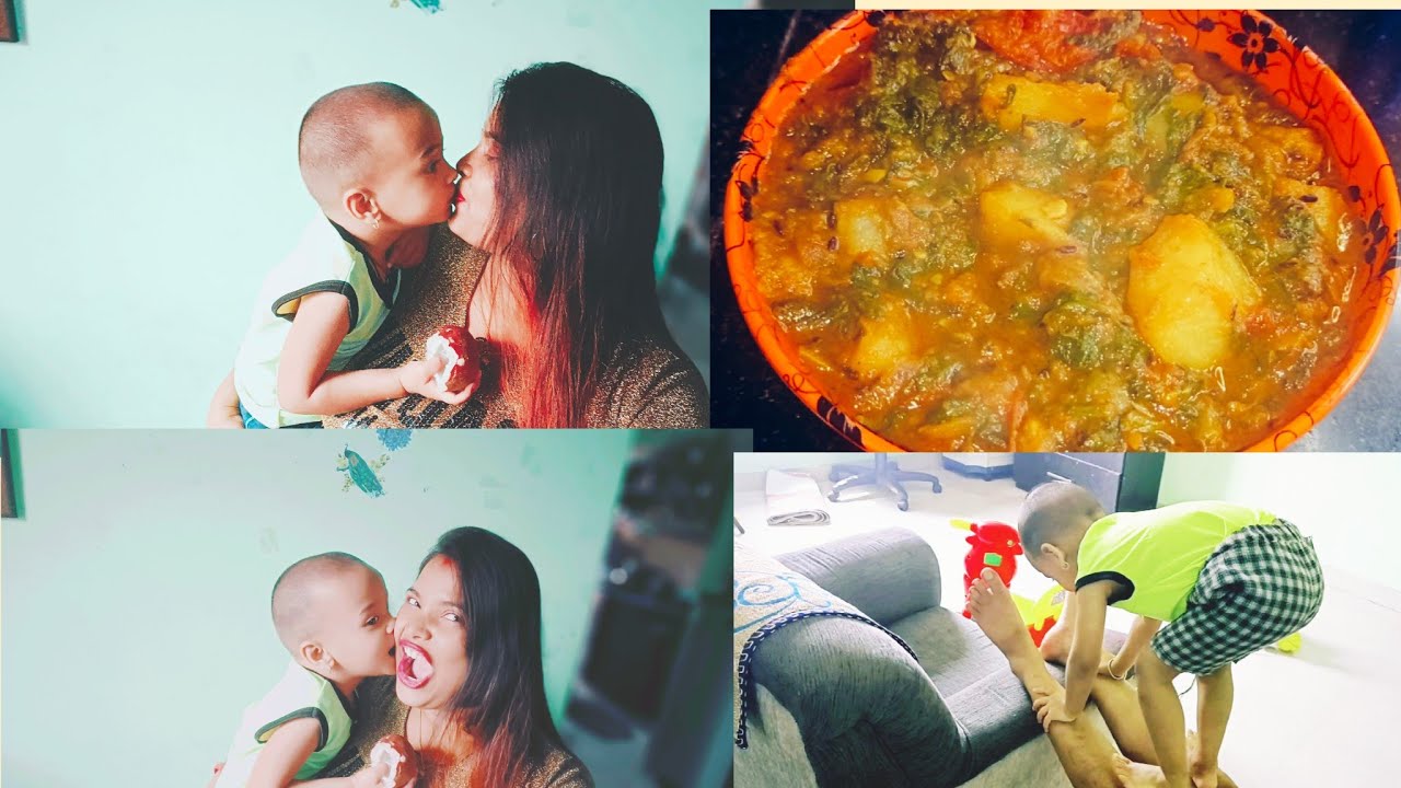 Superb  delicious 😋 Palak Aaloo sabji Recipe l Khana  ka  naya ladder 🪜🤣ll 