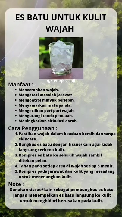 MANFAAT ES BATU UNTUK KULIT WAJAH