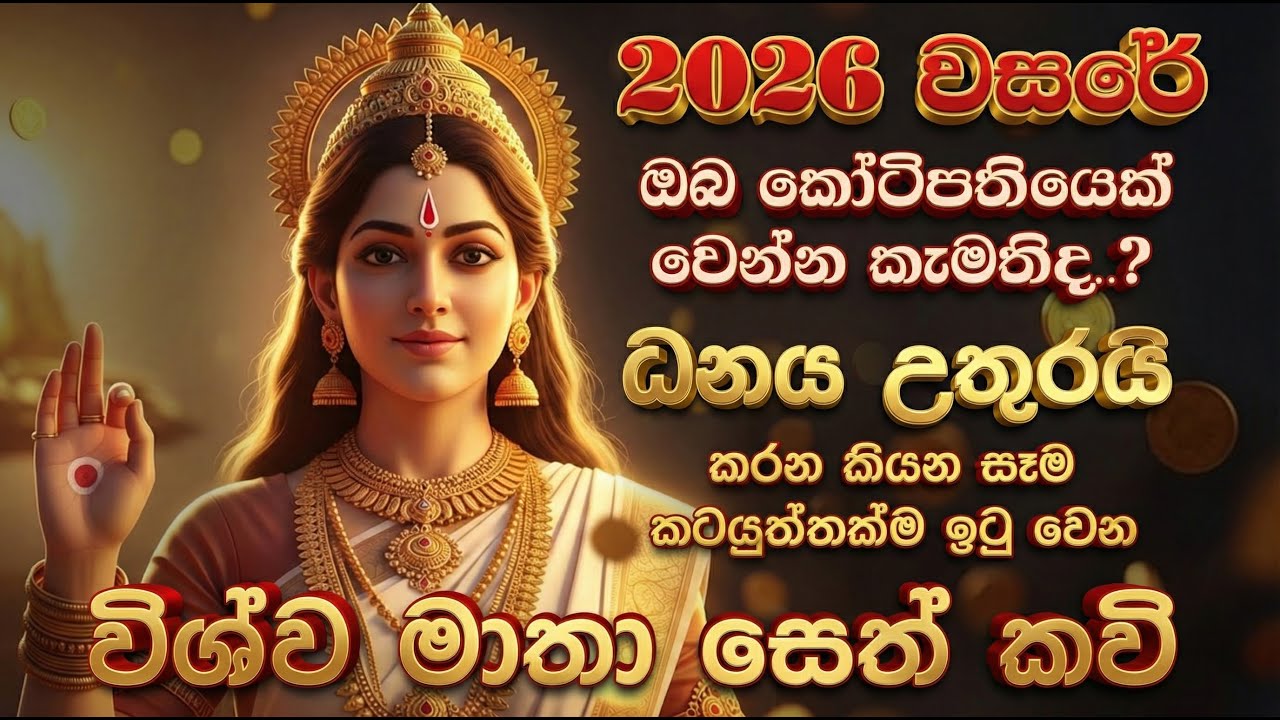 Viswa Mathawa - 2026 වසරේ ධනය උතුරයි . කරන කියන සෑම කටයුත්තක්මසාර්ථක කරවන විශ්ව මාතා සෙත් කවි