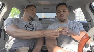 Eating Mc Donalds Garlic White Cheddar Burger @hodgetwins