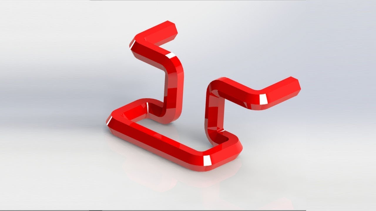 Swept Shape 3D Sketch Swept Feature Sketch profile - Solidworks 2016 - YouTube