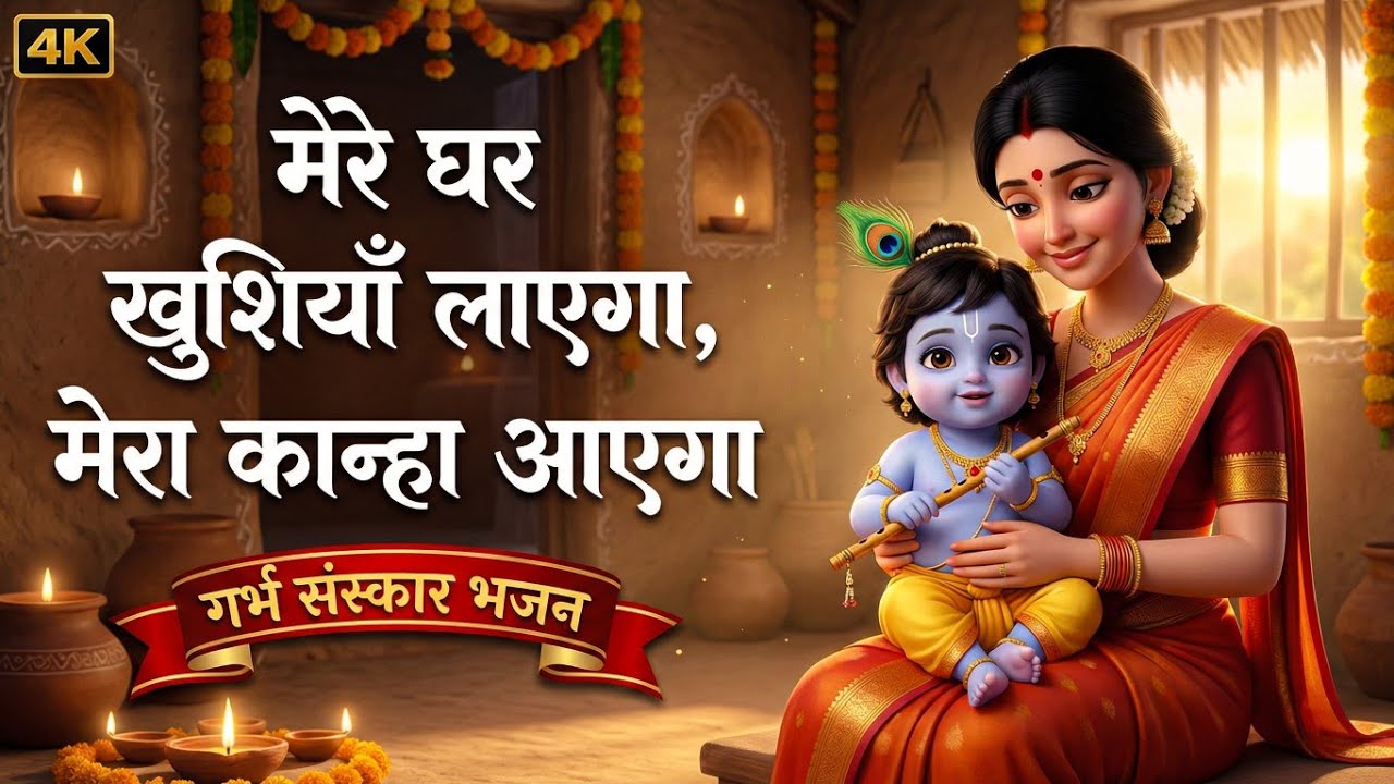 मेरे घर खुशियाँ लाएगा, मेरा कान्हा आएगा | Beautiful Garbh Sanskar Bhajan | Krishna Pregnancy Song