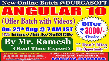 ANGULAR 10 Online Training @ DURGASOFT