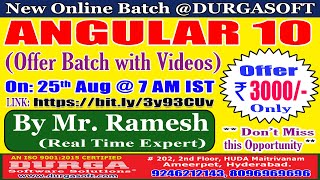 ANGULAR 10 Online Training @ DURGASOFT