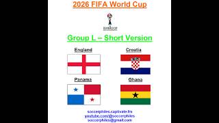 2026 FIFA World Cup - Group L Short Version – England, Croatia, Panama, and Ghana