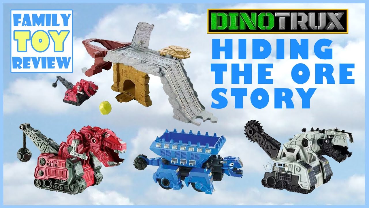 DinoTrux Toys It's a Tar Pit TyRux Hides Golden Nugget Ore