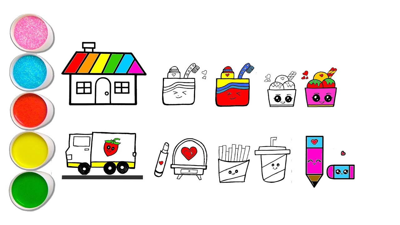 How to Draw Cute Sunday Collection Video -Lets Draw and paint Easily Videos Collection for kid's