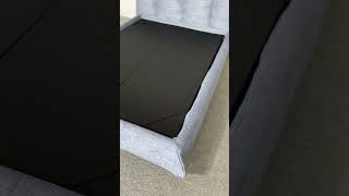 Custom Elvis Modern Blue Linen Bed Frame Double Size | CASA SPACE Factory Shoot