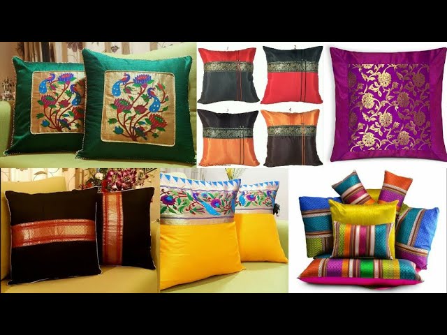 DIY Pillow Covers | Pillow cover using Old Saree | Old Saree reuse Ideas #diptisalunke - YouTube