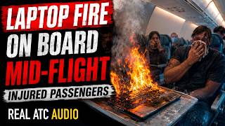 Laptop Fire Onboard – Passengers Burned as Jet Lands. REAL ATC.