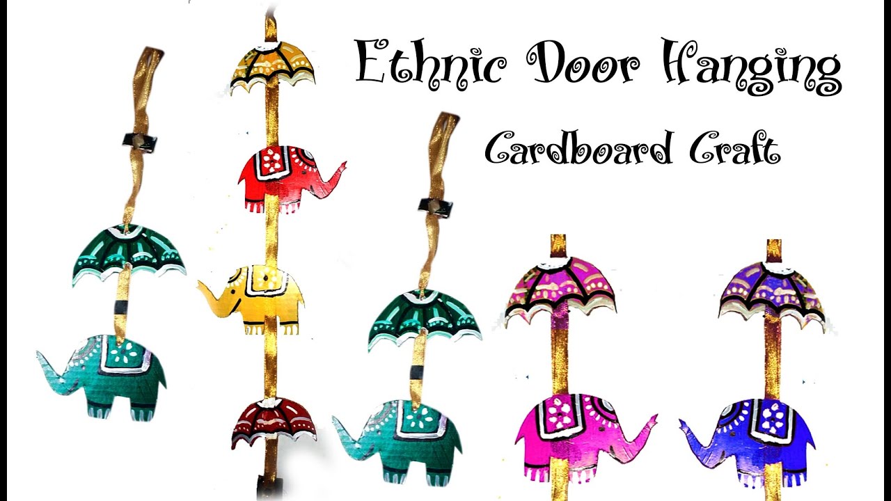 Easy Door Hanging / ethnic door hanging craft / cardboard craft / DIY