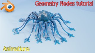How to Create a Spider with self-generated Legs Animations using Geometry Nodes in Blender #oe285