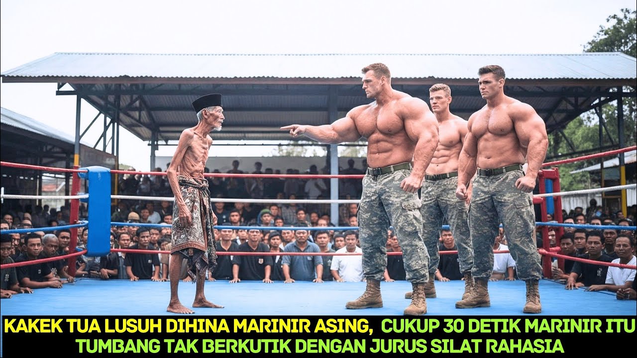 “Lawan kami disini, jika kamu berani” 3 pemuda marinir sombong tantang kakek tua lusuh!