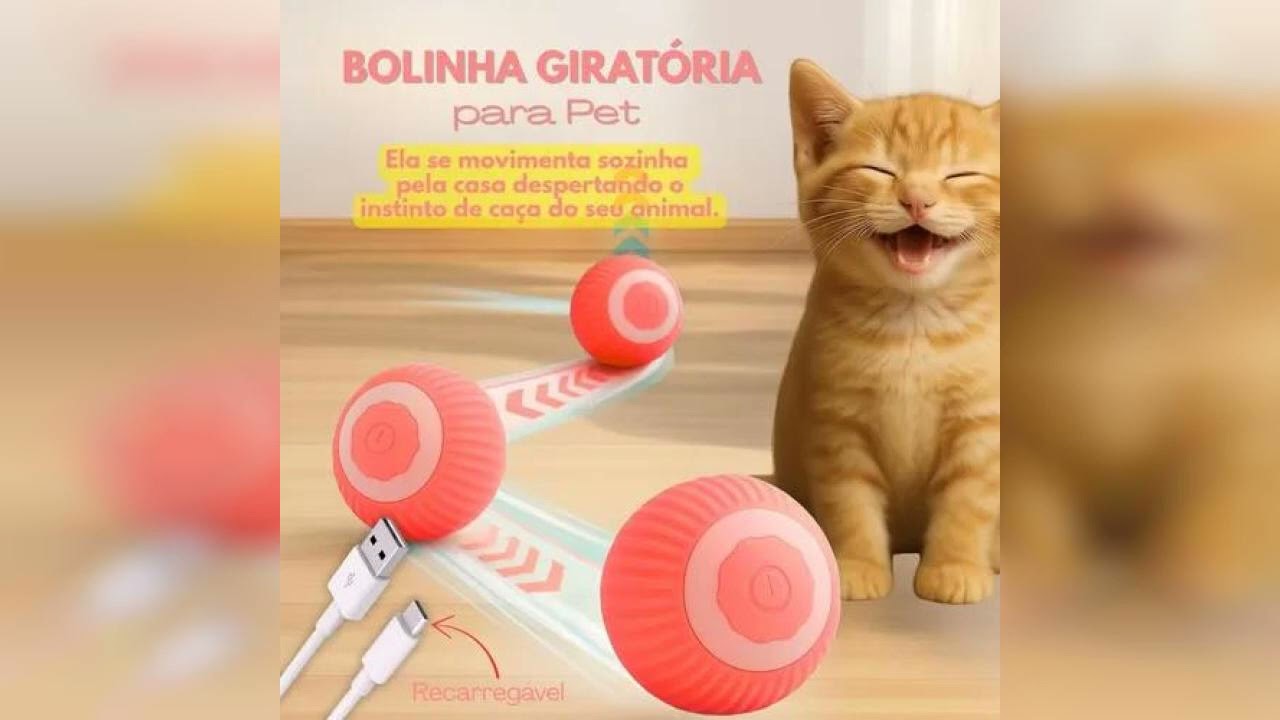 Review: Bola Inteligente Interativa Para Pet Corre E Gira Sozinha Cor Vermelho