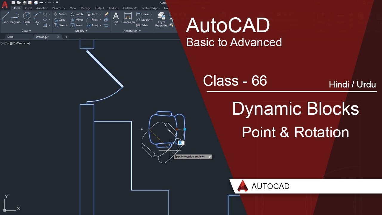 Dynamic Block Text Rotation AutoCAD Class 66 – Dynamic Blocks (Point & Rotation) Full Tutorial in ...