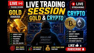 🔴 LIVE Gold (XAUUSD) & Crypto Trading | BTC, ETH Real-Time Analysis | SMC & ICT Strategy