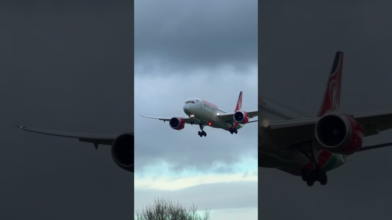 Kenya Airways Boeing 787–8 coming from Nairobi to landing Heathrow Airport￼ London